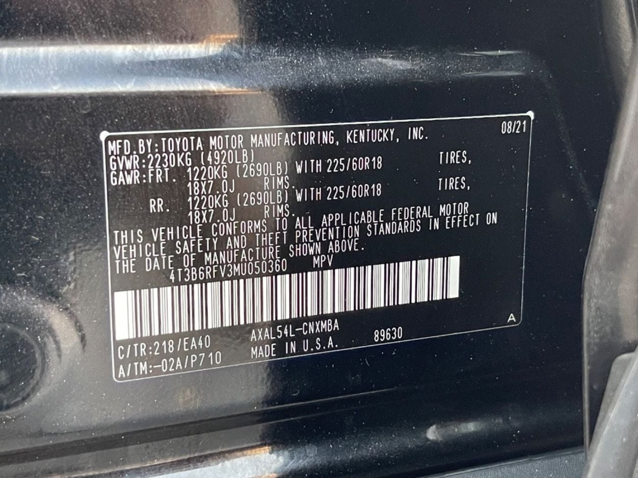 Toyota RAV4 2021 TOYOTA RAV4 XLE PREMIUM HYBRID 4x4 FULL OPTIONS IMPORTED FROM USA