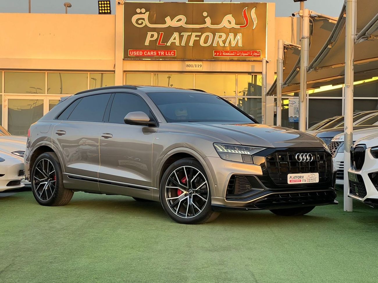 أودي Q8 55 TFSI quattro S-لاين سبورت باكج اودي كيو 8 كواترو اس لاين موديل 2019 مواصفات خليجية صبغ وكالة بدون