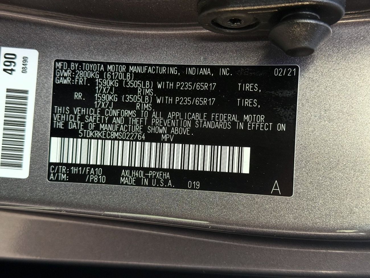 تويوتا سيينا 2021 TOYOTA SIENNA LE HYBRID IMPORTED FROM USA