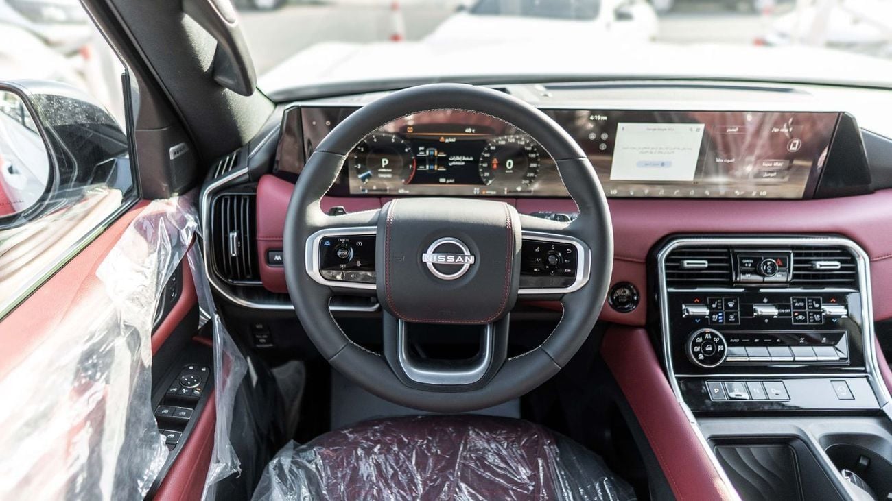 Nissan Patrol SE PLATINUM CITY 2026 Nissan Patrol SE Platinum 3.8L AT Petrol (White-Red) Black Roof (Export Only)