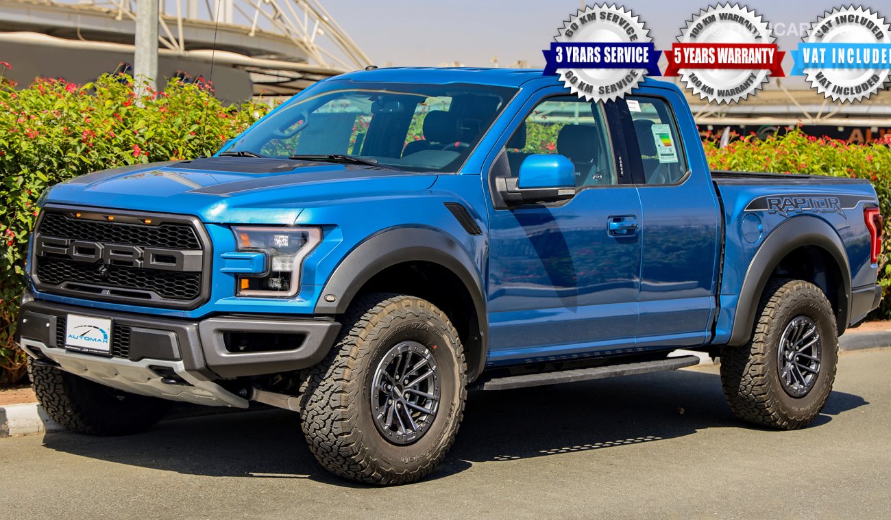 Ford Raptor Super Cab 2020 , V6 3.5L , GCC , W/5 Yrs or 100K Km WNTY & 3 Yrs or 60K Km SRVC @Al Tayer