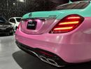 Mercedes Benz S63 AMG STD 4.0L V8 | Maybach Kit| Custom Tiffany green & glitter wrap/pink  finish