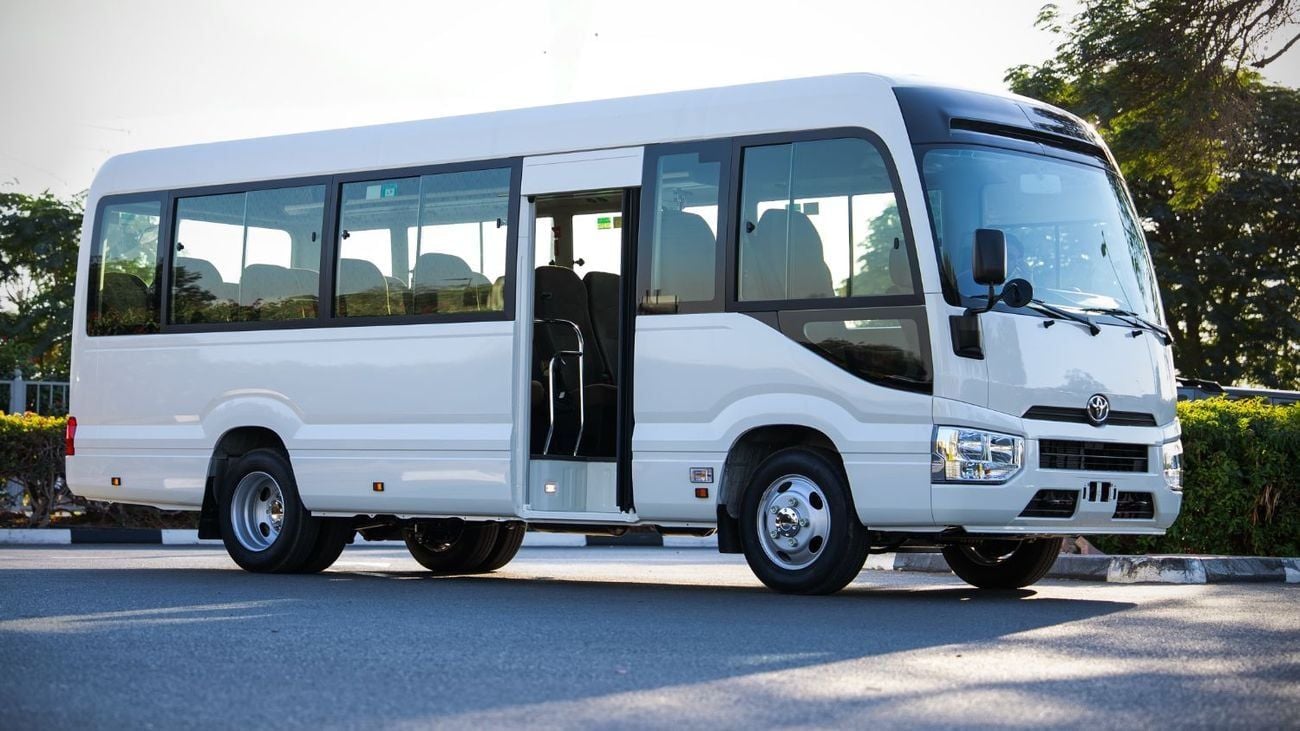 Toyota Coaster 4.0L- White Inside Grey | Export Only