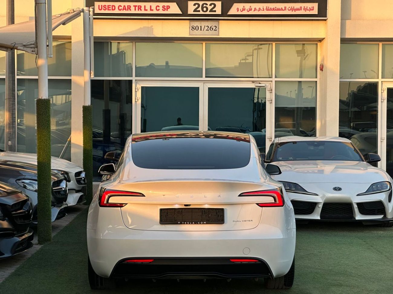 تسلا موديل 3 تسلا موديل 3 لونج رينج خليجي 2024 فل ابشن صبغ وكاله تشييكات وكاله تحت الضمان