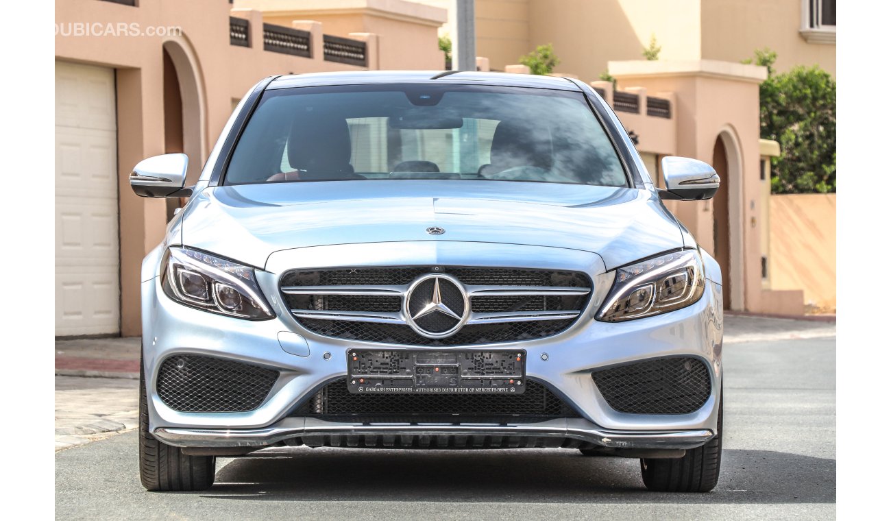 مرسيدس بنز C200 AMG 2018 GCC under Dealer Warranty with Zero Downpayment.