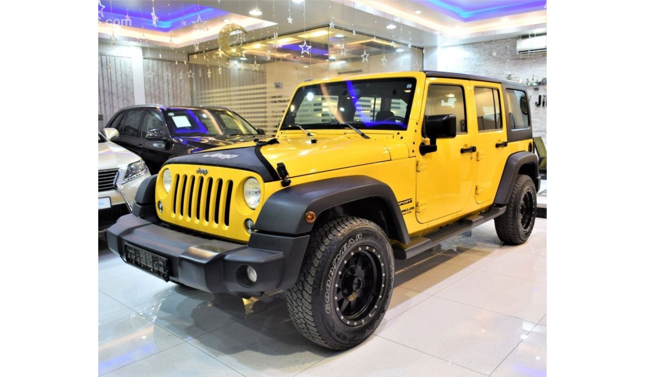 جيب رانجلر FULL SERVICE HISTORY! Jeep Wrangler Unlimited Sport 2015 Model!! in Yellow Color! GCC Specs