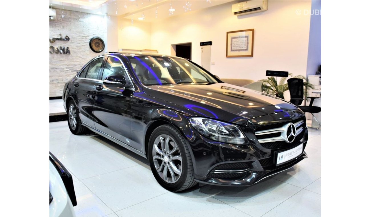 Mercedes-Benz C200 ORIGINAL PAINT! ( صبغ وكاله ) LOW MILEAGE 54,000 KM! Mercedes Benz C200 2015 Model!! in Black Color!