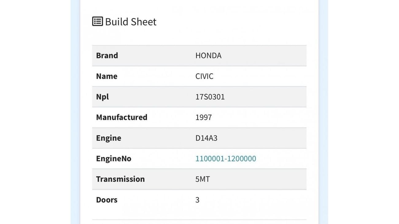 هوندا سيفيك 1997 MANUAL GEAR 1.4L PANORAMA CLEAN TITLE GERMANY