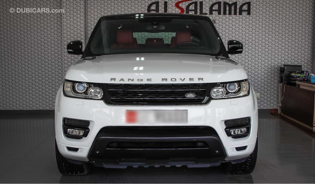 Land Rover Range Rover Sport Supercharged رنج روفر سبورت V8 2014 من وكالة الطاير  147000 كم لون ابيض و الداخل احمر بدون حوادث او صبغ تحت الضما