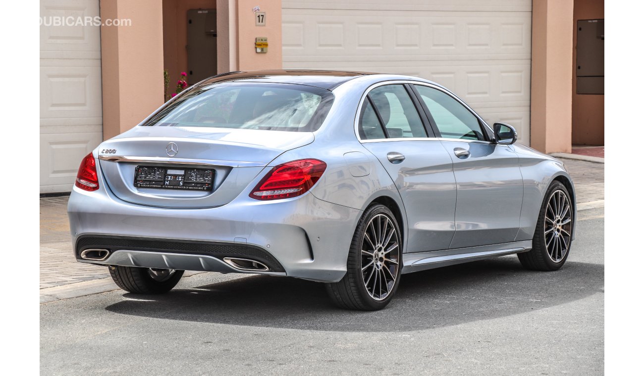 مرسيدس بنز C200 AMG 2018 GCC under Dealer Warranty with Zero Downpayment.