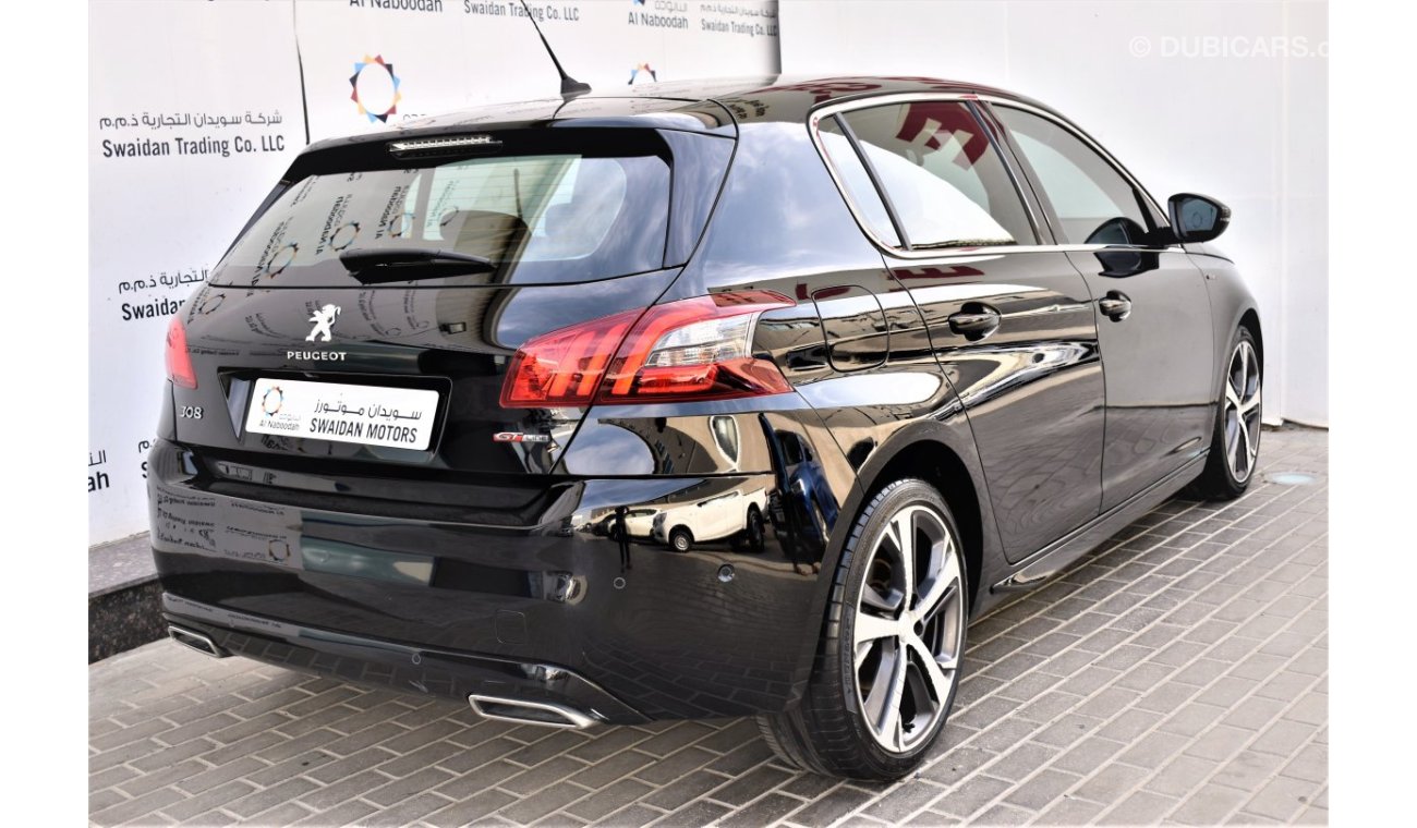 Peugeot 308 AED 1468 PM | 1.6L GT LINE GCC AGENCY WARRANTY UP TO 2026 OR 100000KM