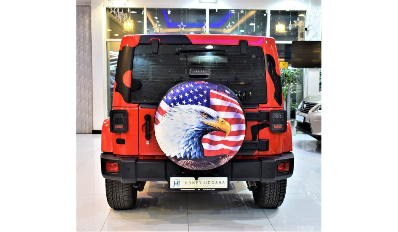 Jeep Wrangler ORIGINAL PAINT ( صبغ وكاله ) Jeep Wrangler Unlimited SAHARA 2015 Model!! in Red Color! GCC Specs