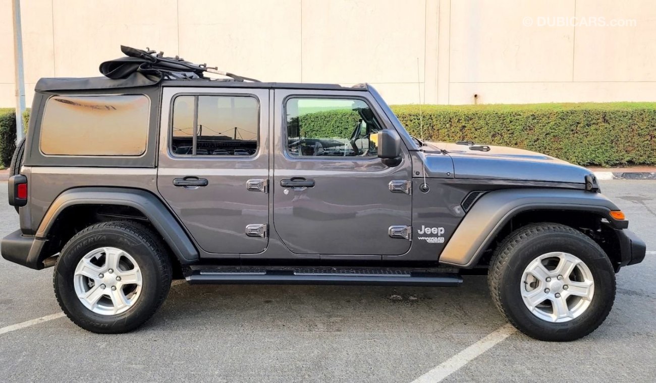 جيب رانجلر 2019 JEEP WRANGLER UNLIMITED SPORT  SOFT TOP  CONVERTIBLE (JL), 4DR SUV, 3.6L 6CYL PETROL, AUTOMATIC