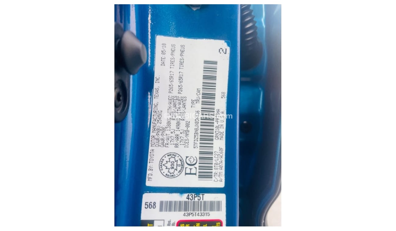 تويوتا تاكوما 4x4 push sunroof