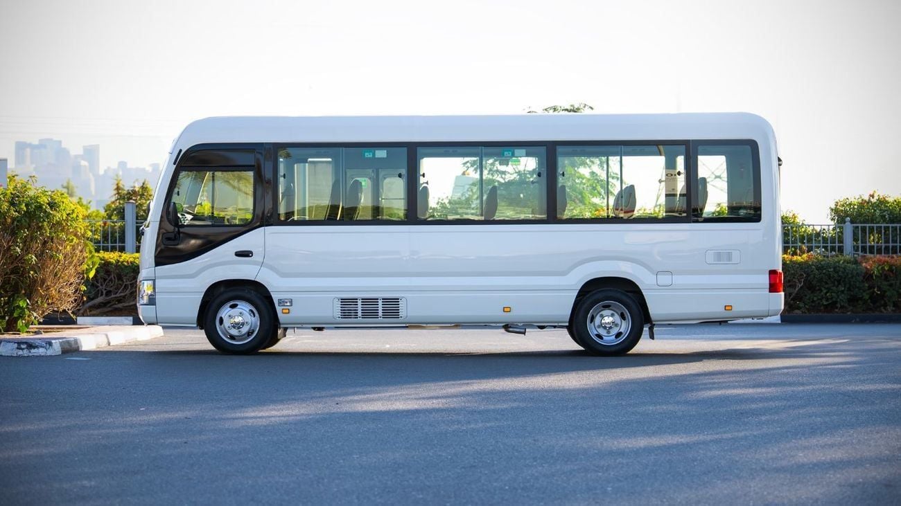 Toyota Coaster 4.0L- White Inside Grey | Export Only