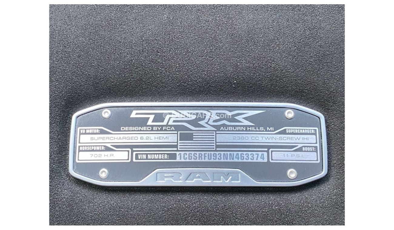RAM 1500 RAM TRX SUPERCHARGED 6.2L (Line 1) 2022، GCC Specs , Full Options