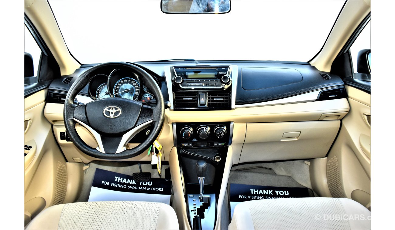 Toyota Yaris 1.5L SE SEDAN 2016 GCC SPECS WITH DEALER WARRANTY STARTING FROM 29,900 DHS