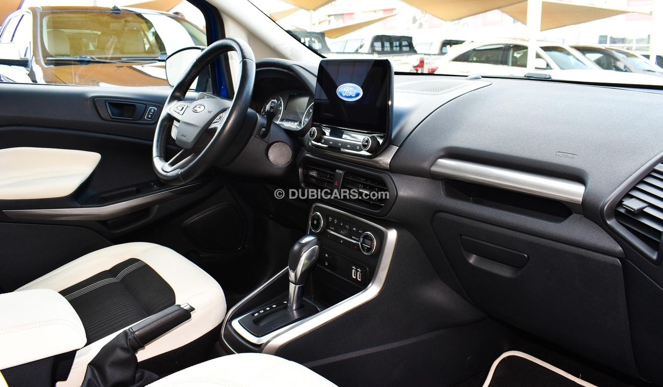فورد ايكو سبورت موديل  2020 رقم واحد بصمة فتحة جلد حساسات رنجات مثبت سرعه كاميرا خلفية شاشة بحالة ممتازة