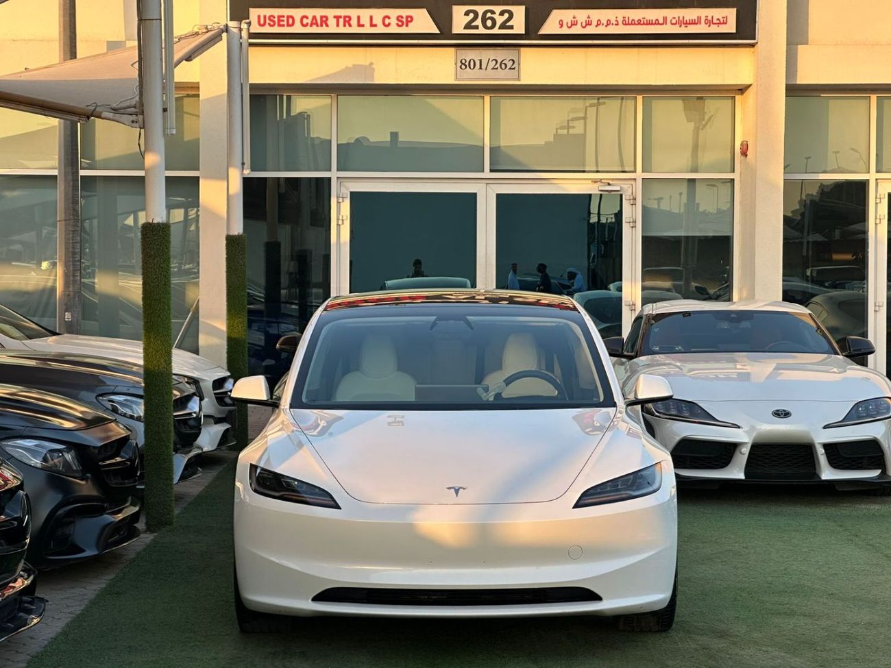 تسلا موديل 3 تسلا موديل 3 لونج رينج خليجي 2024 فل ابشن صبغ وكاله تشييكات وكاله تحت الضمان