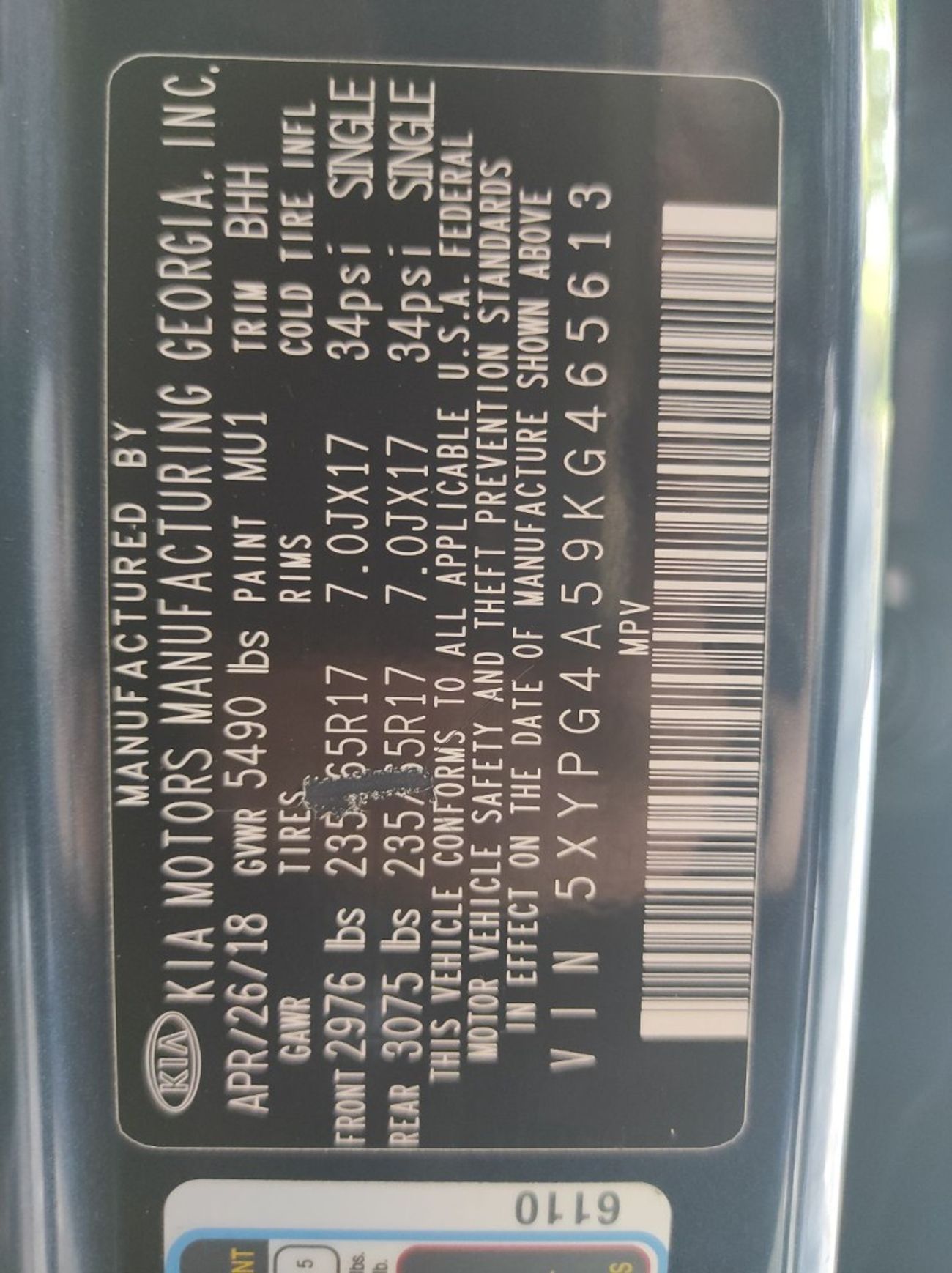 كيا سورينتو EX Top 2.4L Kia Sorrento 2019 usa V6 4×2  3.3