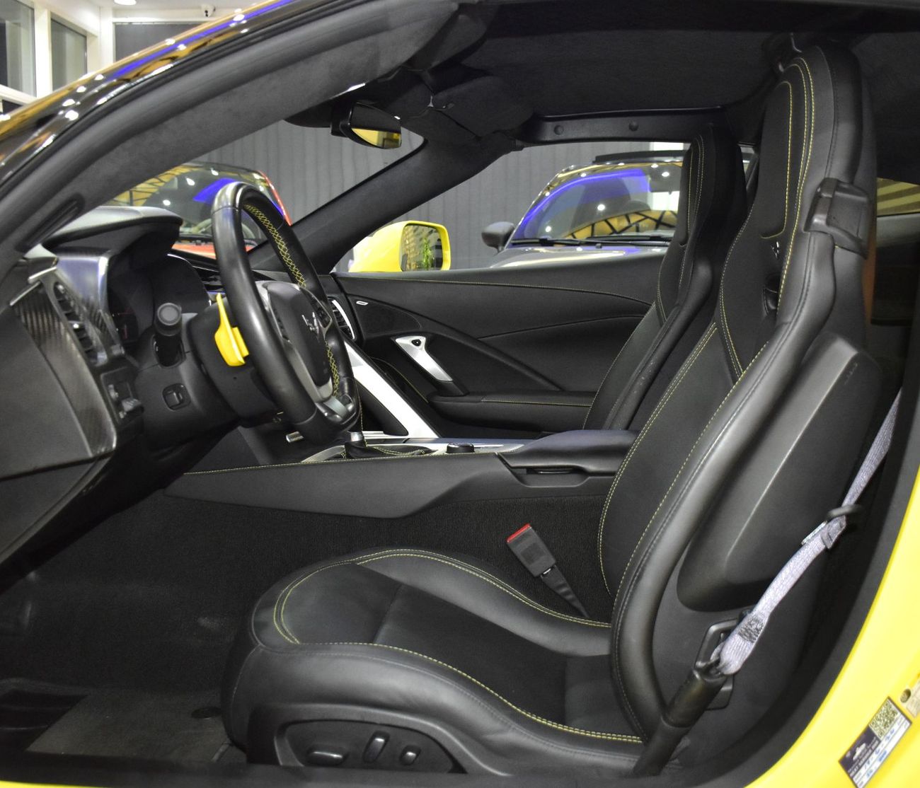 Chevrolet Corvette EXCELLENT DEAL for our Chevrolet Corvette C7 Grand Sport ( 2017 Model ) in Yellow Color GCC Specs