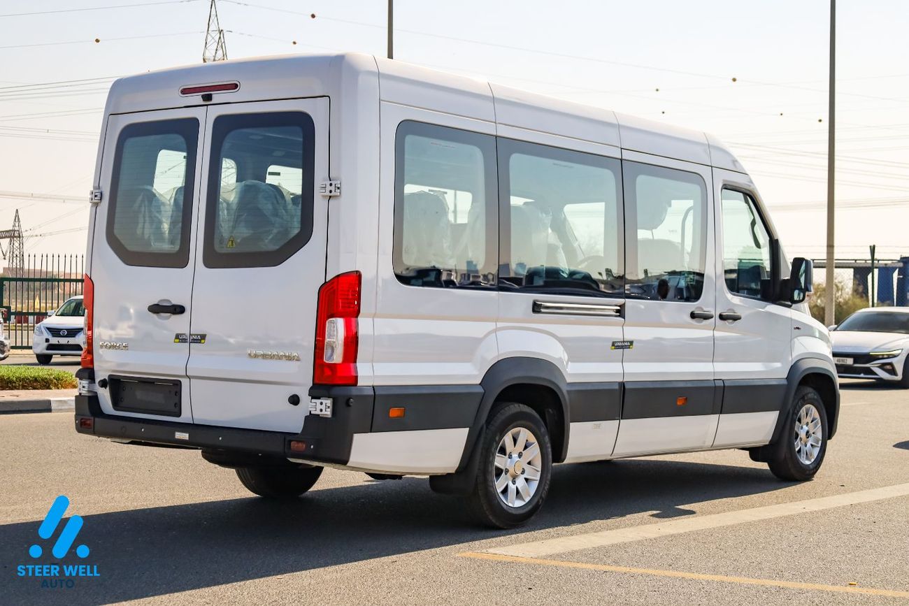فورس أوربانيا 2026 GCC Specs | 14-Seater | 2.6L Turbo DSL | High Roof | 5 Speed MT | Passenger Van | For Export