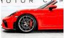 Porsche 718 Boxster 2020 Porsche 718 Spyder, Porsche Warranty + Service Contract, Low km, GCC